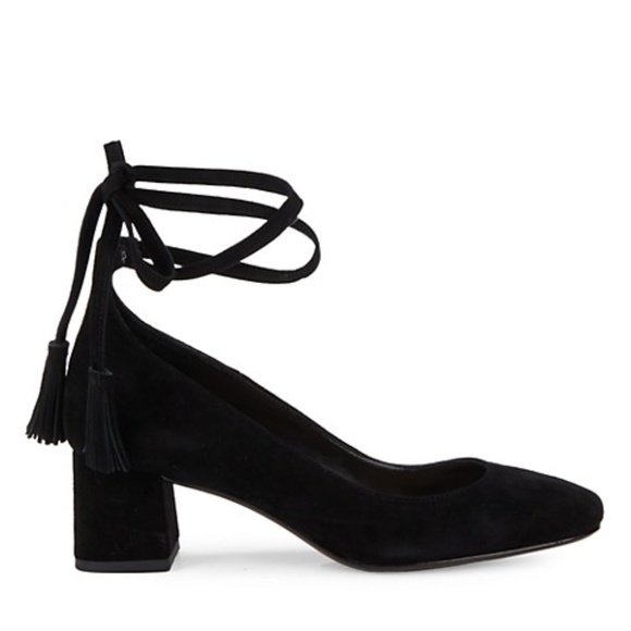 Saks Fifth Suede Ankle Wrap Pumps - Picture 4 of 7